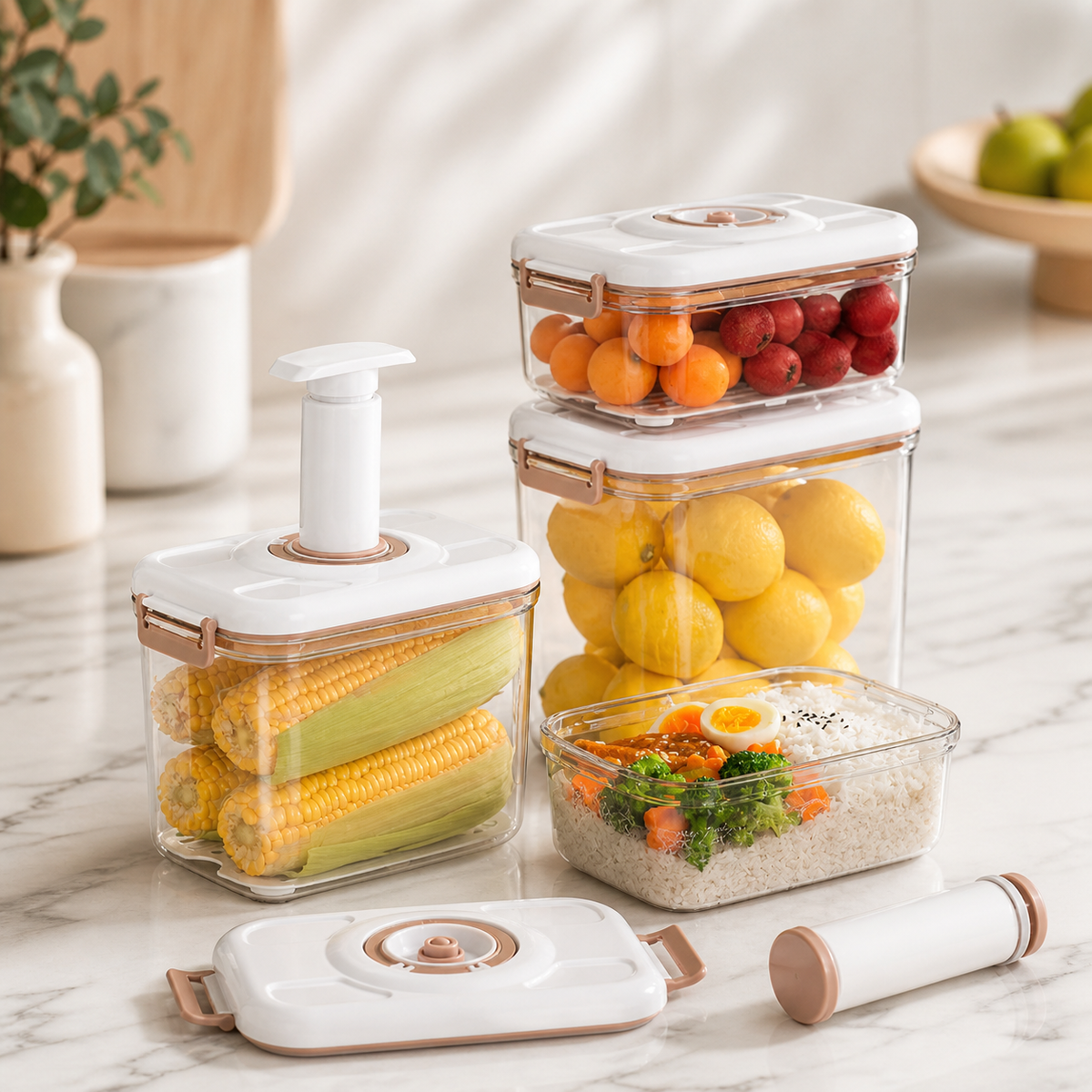 Vacuum-Seal Food Storage Container