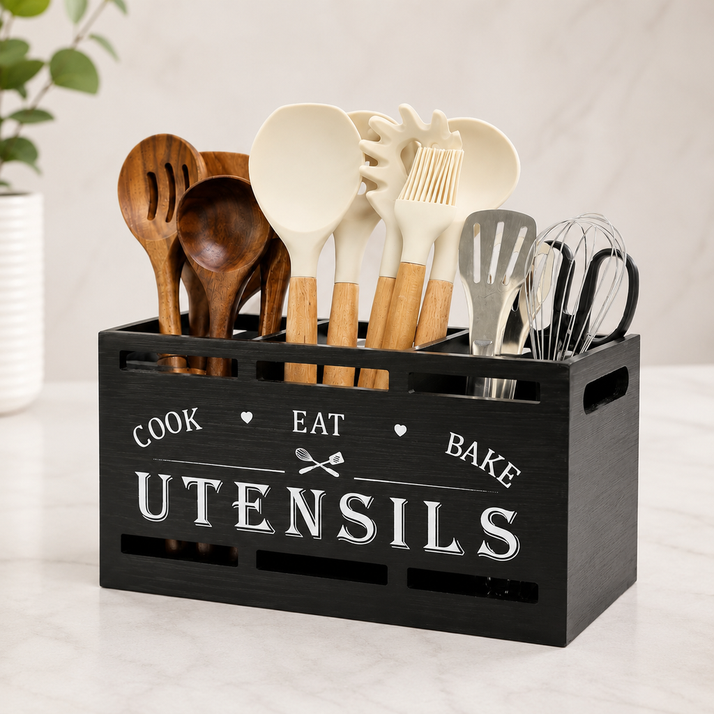 Wooden Utensil Caddy