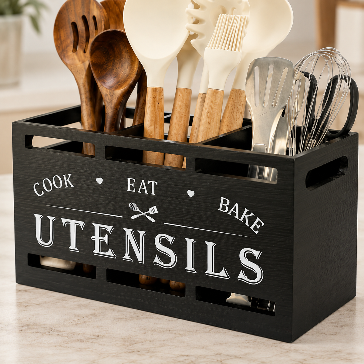 Wooden Utensil Caddy